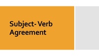 Subject-Verb Agreement - Year 3 - Quizizz
