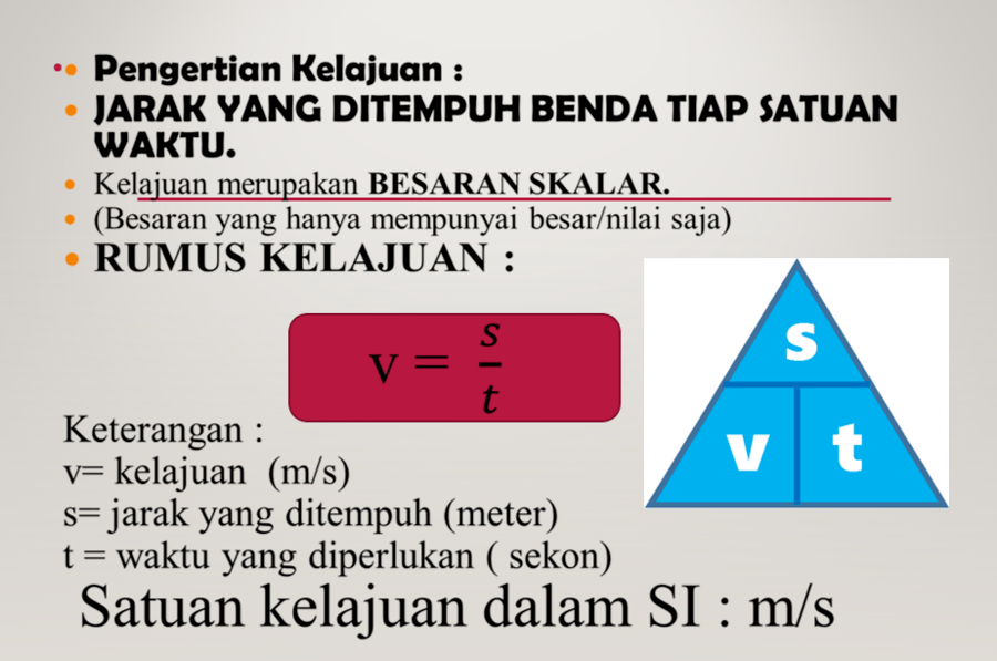 Kelajuan merupakan besaran