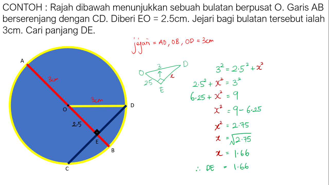 Ting 2 : Bulatan - panjang perentas | Mathematics - Quizizz