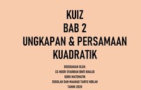 Sistem Persamaan dan Kuadrat - Kelas 4 - Kuis