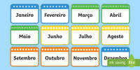 Dias, semanas e meses em um calendário - Série 1 - Questionário