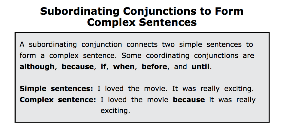 What Is A Complex Sentence With Conjunctions