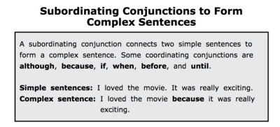 Subordinating Conjunctions To Form Complex Sentences Quiz Quizizz
