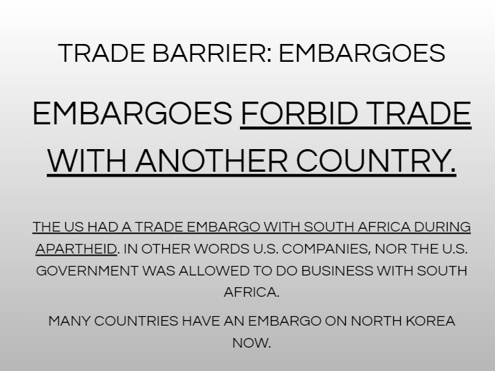trade barriers definition