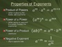 Properties of Exponents Review