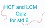 HCF AND LCM