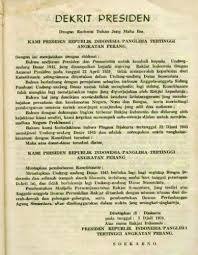 Berikut ini yang bukan mendasari dikeluarkannya dekrit presiden 5 juli 1959 adalah