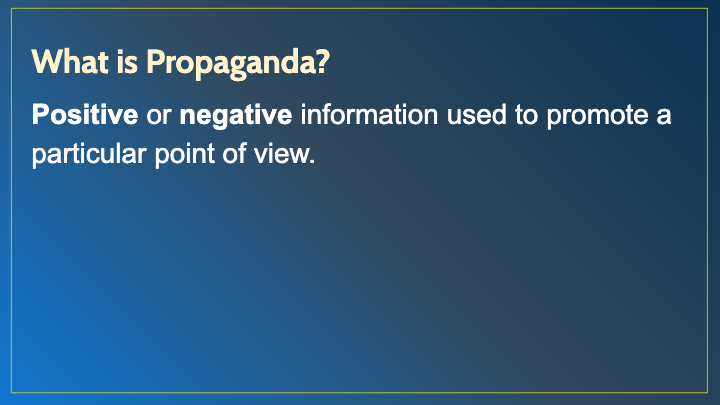 Propaganda Techniques - 2021 | English - Quizizz