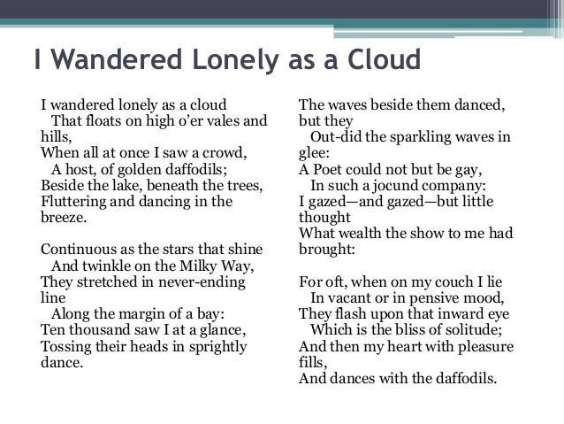 What Is The Rhyme Scheme Of The Poem I Wandered Lonely As A Cloud