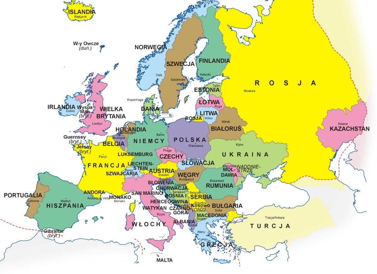 Państwa Europy I Stolice Quiz Podział polityczny Europy | 3.9K plays | Quizizz