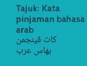 Perkataan pinjaman bahasa arab  Other - Quizizz