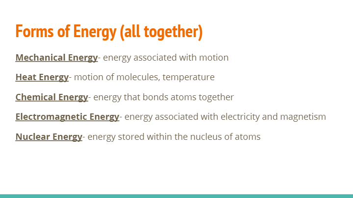 Forms of Energy | Science - Quizizz