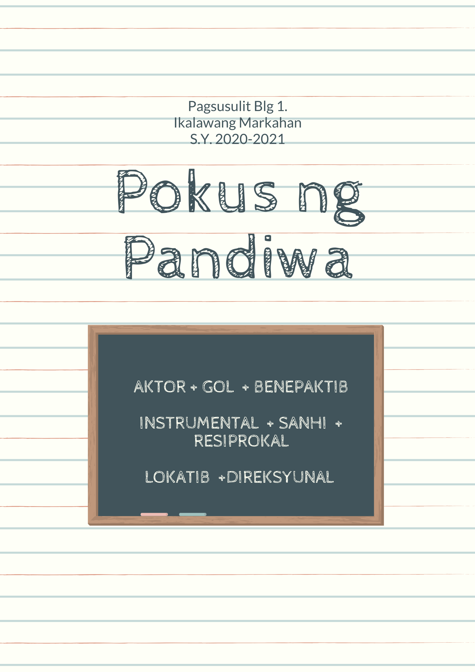 Pokus Ng Pandiwa (Titus) | Quizizz