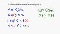 Porównywanie ułamków dziesiętnych - Klasa 5 - Quiz