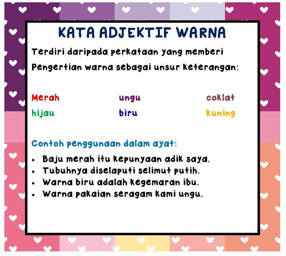 Kata Adjektif Warna Tahun 2 | Other - Quizizz