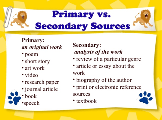 Primary v. Secondary Sources