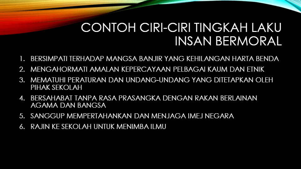 Contoh Tingkah Laku Bermoral - 2 | Somayina Kenechukwu