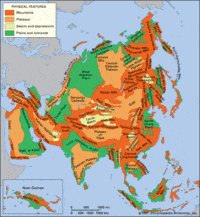 Asia- poziție, relief, hidrografie, climă