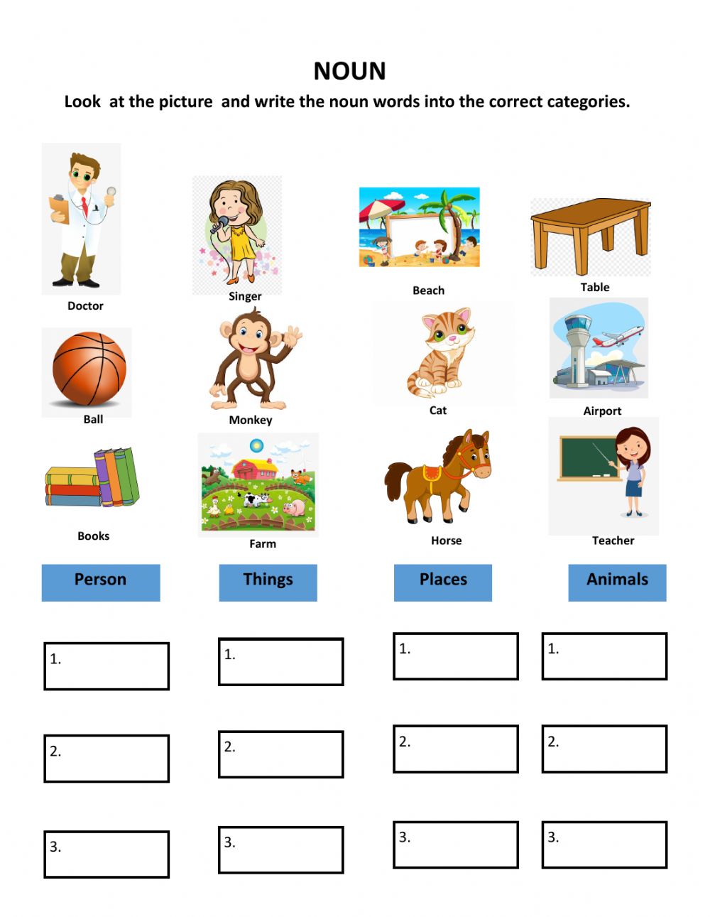 Nouns or Adjectives questions & answers for quizzes and worksheets ...