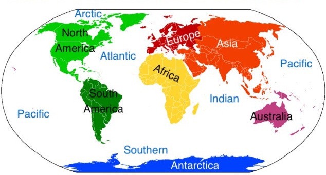 Spelling and Location Continents and Oceans | 302 plays | Quizizz