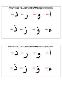 Huruf Jawi Yang Tidak Bersambung