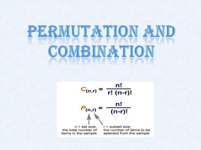 permutation and combination - Class 10 - Quizizz