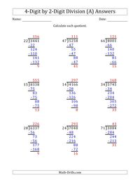 División con divisores de dos dígitos Tarjetas didácticas - Quizizz