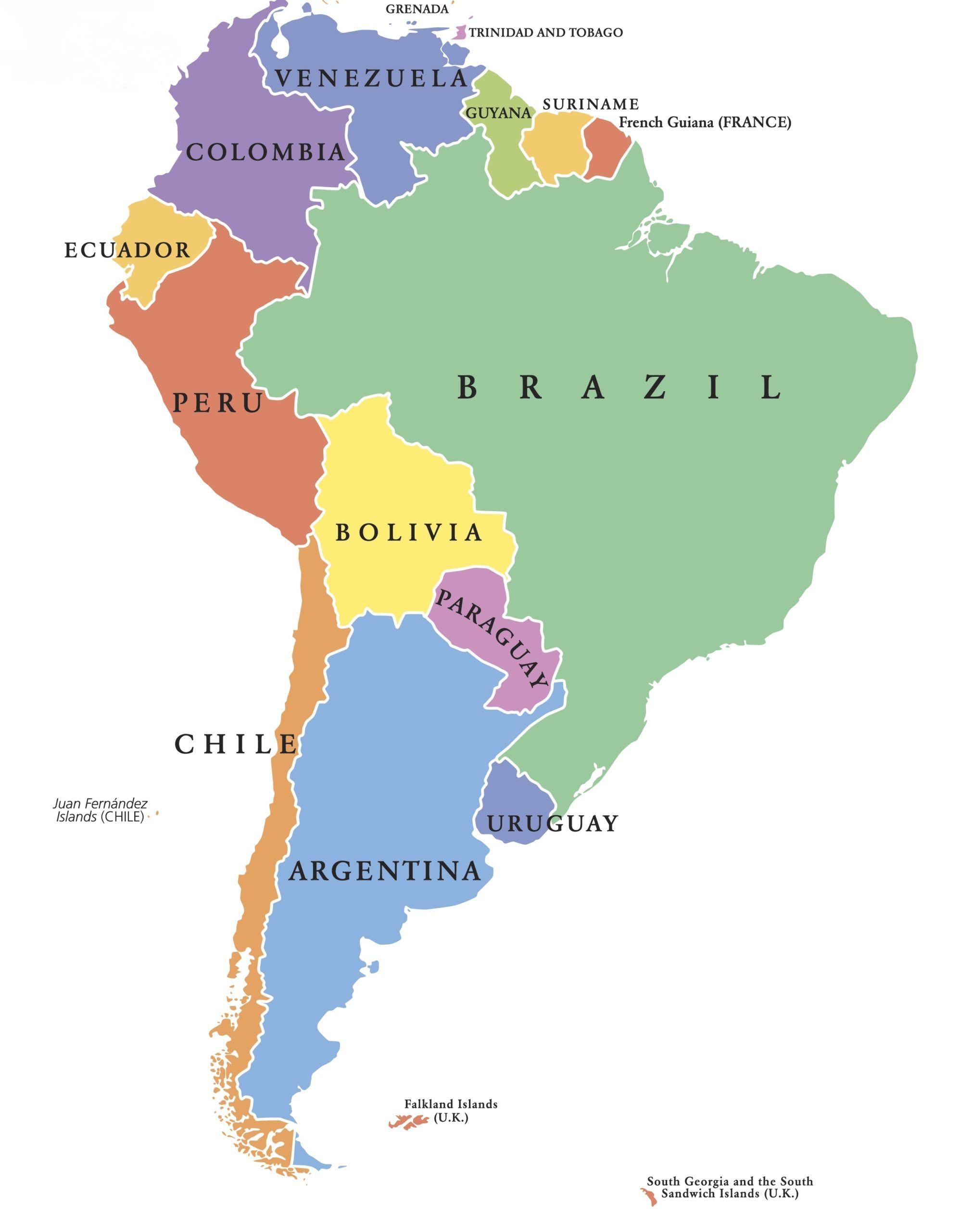 countries in south america - Grade 8 - Quizizz