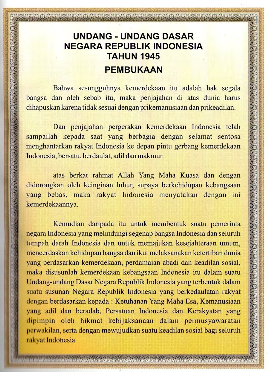 Dalam pembukaan uud 1945 alinea keempat menyatakan pemerintah negara indonesia yang melindungi segenap bangsa indonesia dan seluruh