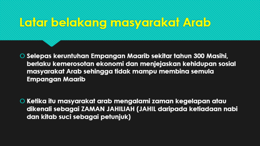 8 1latar Belakang Masyarakat Arab Sebelum Kedatangan Islam Quizizz