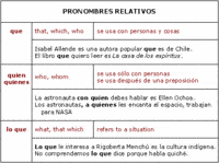 Pronombres relativos - Grado 9 - Quizizz