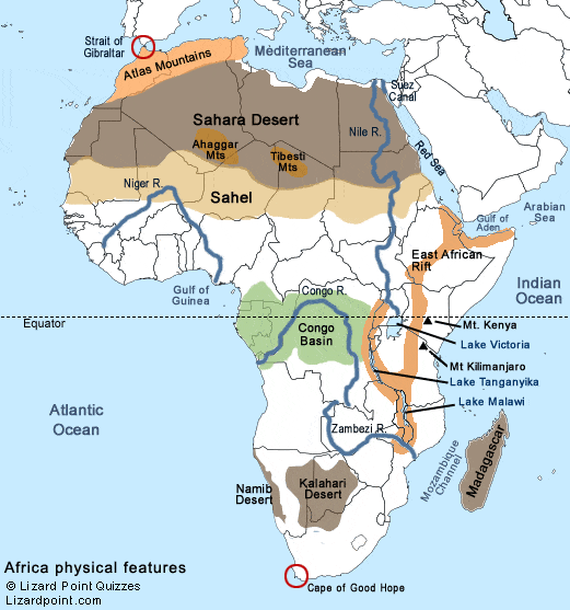 map physical features of africa        <h3 class=