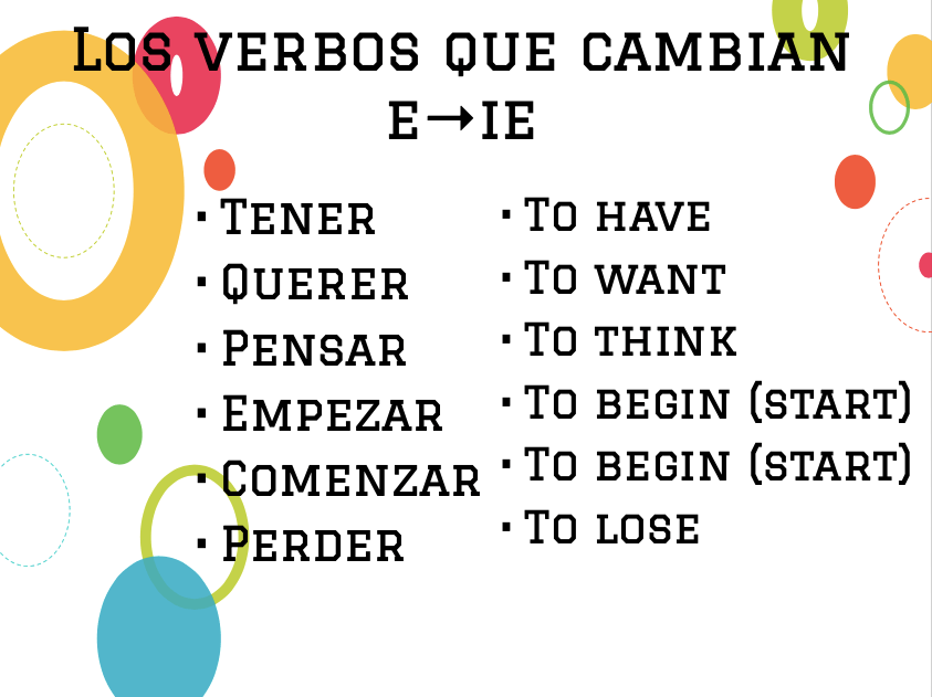 spanish boot verb chart