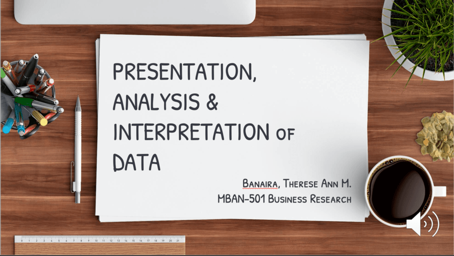 presentation analysis and interpretation of data definition
