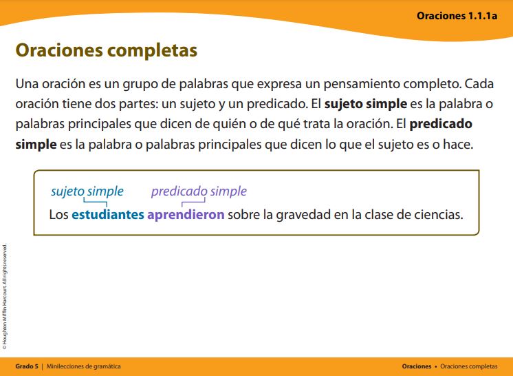 Oraciones completas - Grado 5 - Quizizz