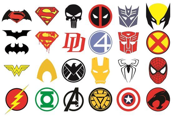 superhero logos list and names