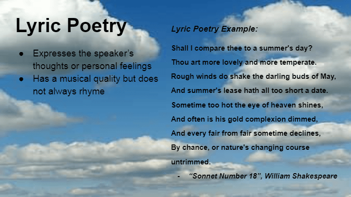 lyric poem outline