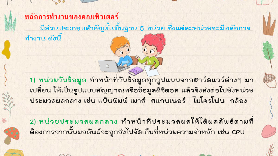 การทำงานของคอมพิวเตอร์ | Instructional Technology - Quizizz