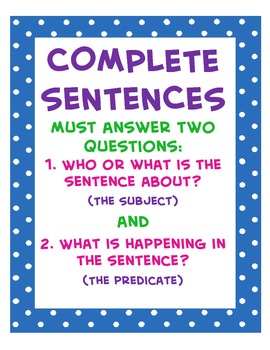 Complete Sentences Flashcards - Quizizz