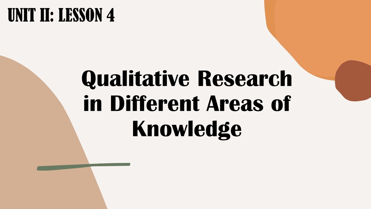 qualitative research in different areas of knowledge