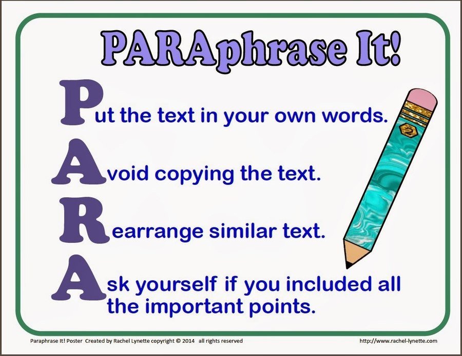 quote and paraphrasing difference