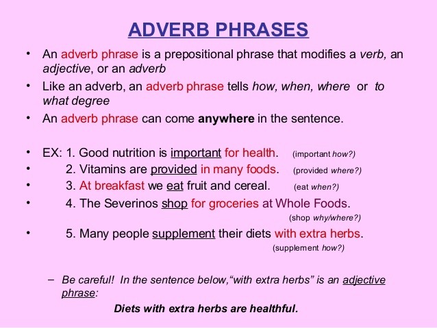 Adverb Phrases Quizlet