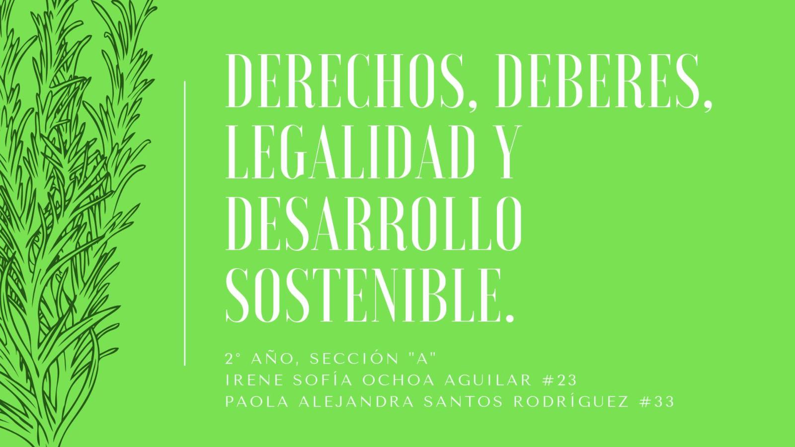 Derechos, Deberes, Legalidad Y Desarrollo Sostenible | Quizizz