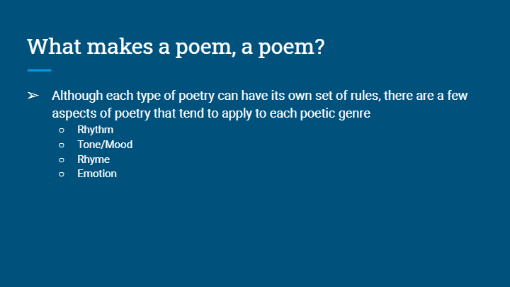 What makes a poem, a poem? | English - Quizizz