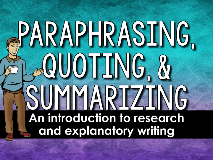paraphrasing and summarizing quizizz