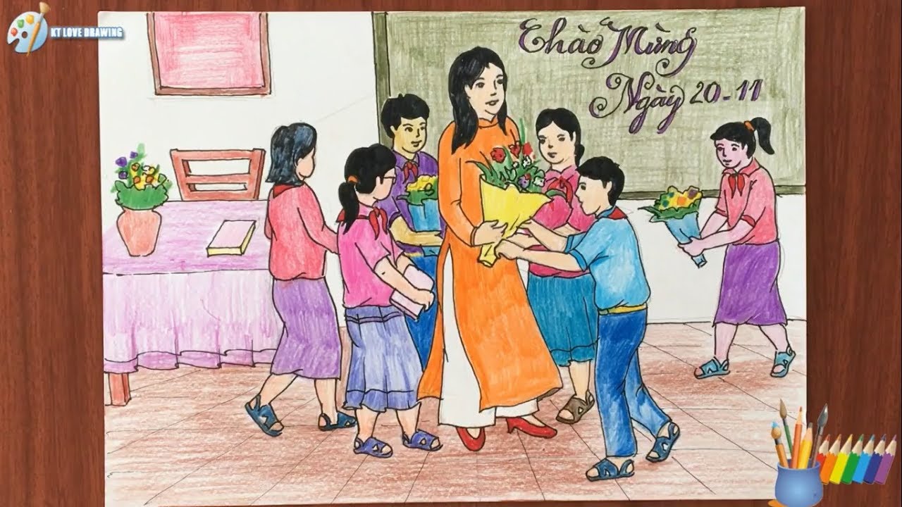 Top 10 Tranh vẽ về đề tài ngày nhà giáo Việt Nam đẹp nhất và ý nghĩa nhất