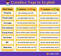 Tag Questions English Quizizz