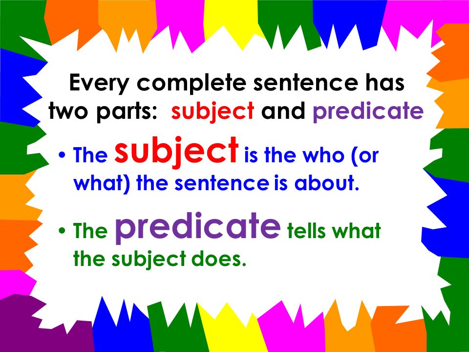 English Subject And Predicate Quiz