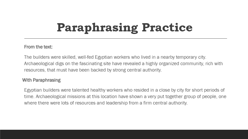 paraphrasing quiz with answers