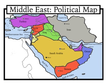 blank middle east physical map